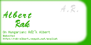 albert rak business card